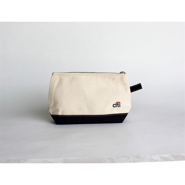 Lightweight Two-Tone Canvas Travel Makeup Bag Cosmetic Pouch - Lightweight Two-Tone Canvas Travel Makeup Bag Cosmetic Pouch - Image 27 of 46