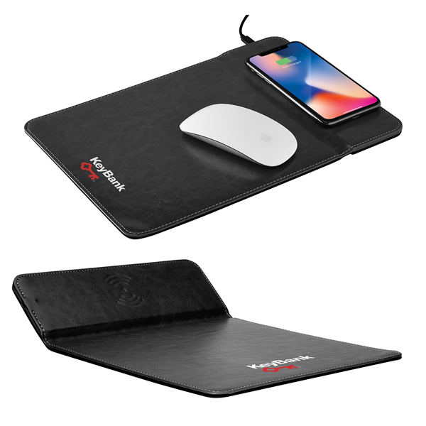 Wireless Charging Mousepad with Phone Stand - Wireless Charging Mousepad with Phone Stand - Image 0 of 1