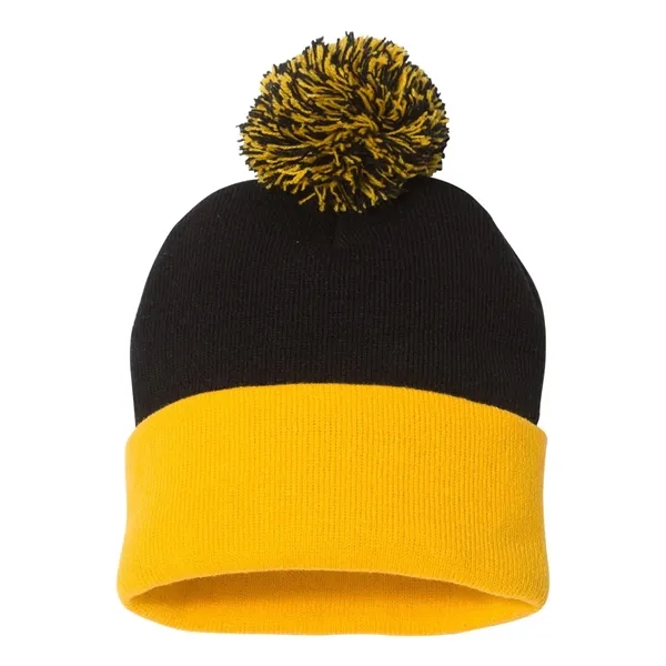 Sportsman 12" Pom-Pom Cuffed Beanie - Sportsman 12" Pom-Pom Cuffed Beanie - Image 3 of 48