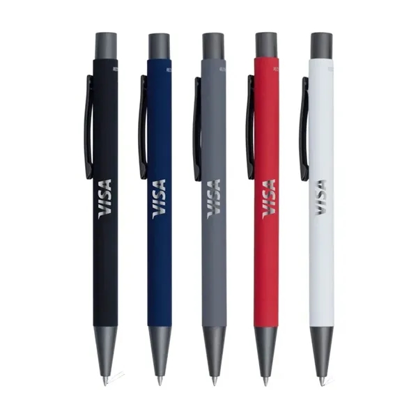 Classic Satin Soft Touch Gel Click Recycled Aluminum Pen - Classic Satin Soft Touch Gel Click Recycled Aluminum Pen - Image 0 of 6
