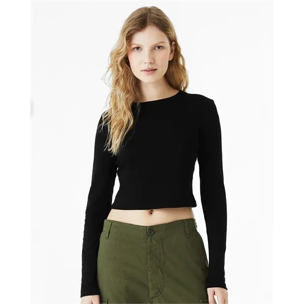 BELLA + CANVAS Women's Micro Rib Long Sleeve Baby Tee - BELLA + CANVAS Women's Micro Rib Long Sleeve Baby Tee - Image 0 of 10