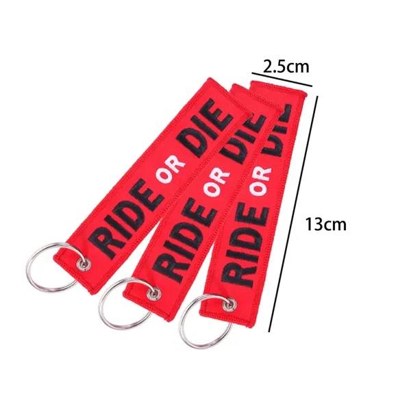 Custom Embroidered Fabric Keychains for Aviation & Auto - Custom Embroidered Fabric Keychains for Aviation & Auto - Image 1 of 6