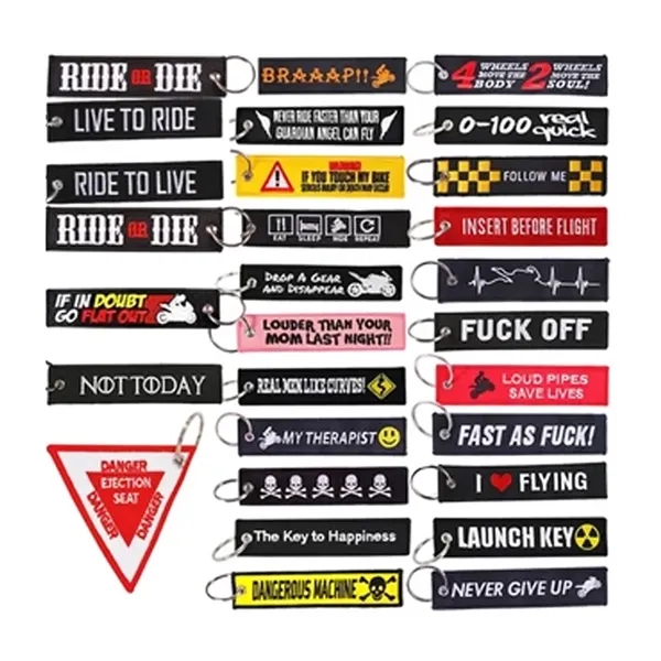 Custom Embroidered Fabric Keychains for Aviation & Auto - Custom Embroidered Fabric Keychains for Aviation & Auto - Image 2 of 6