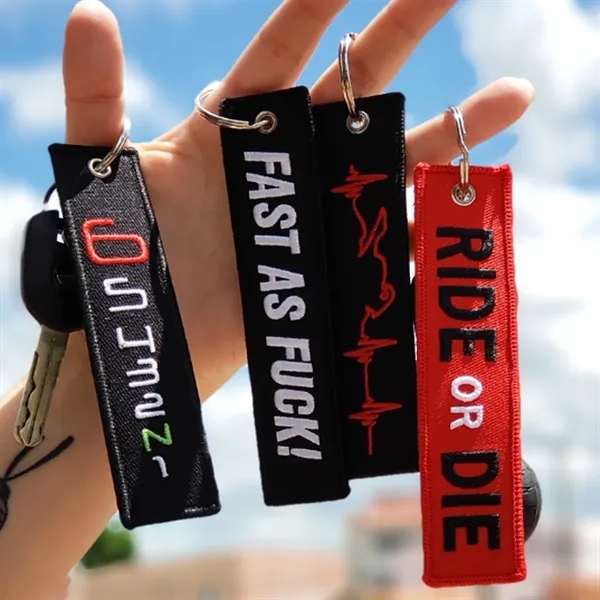 Custom Embroidered Fabric Keychains for Aviation & Auto - Custom Embroidered Fabric Keychains for Aviation & Auto - Image 6 of 6