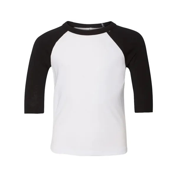 BELLA + CANVAS Toddler Three-Quarter Sleeve Baseball Tee - BELLA + CANVAS Toddler Three-Quarter Sleeve Baseball Tee - Image 3 of 10