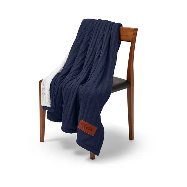 Leeman Cable Knit Sherpa Throw - Leeman Cable Knit Sherpa Throw - Image 2 of 17