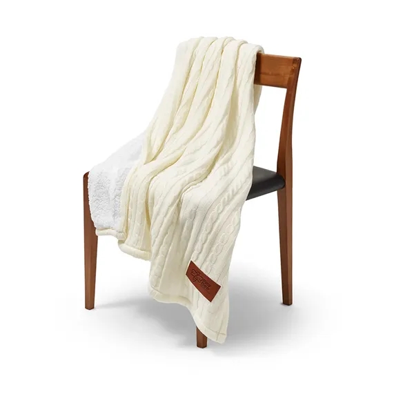 Leeman Cable Knit Sherpa Throw - Leeman Cable Knit Sherpa Throw - Image 6 of 17