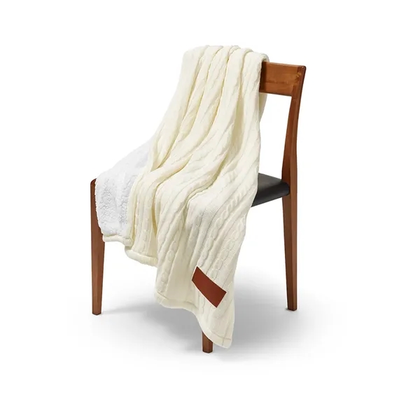 Leeman Cable Knit Sherpa Throw - Leeman Cable Knit Sherpa Throw - Image 8 of 17