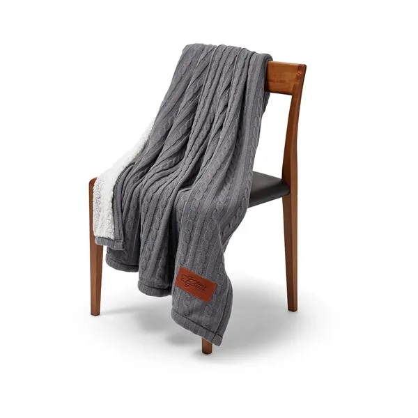 Leeman Cable Knit Sherpa Throw - Leeman Cable Knit Sherpa Throw - Image 12 of 17