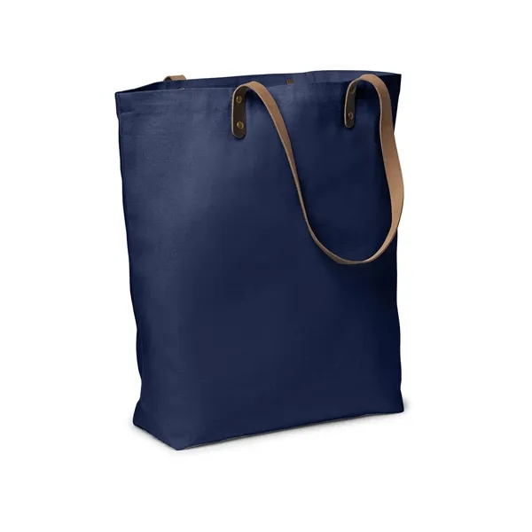 Urban Cotton Tote Bag with Leather Handles - Urban Cotton Tote Bag with Leather Handles - Image 4 of 8