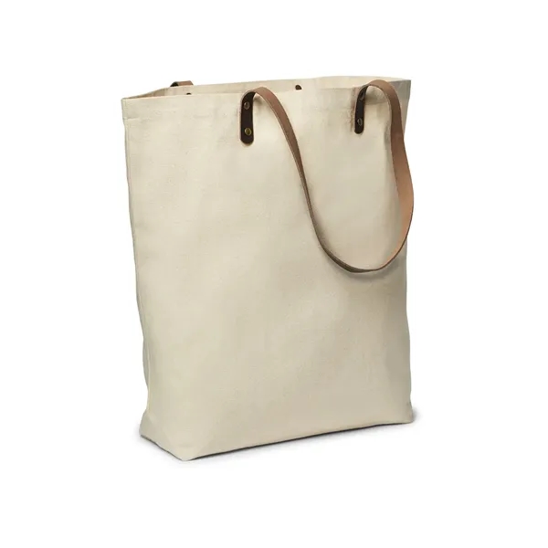 Urban Cotton Tote Bag with Leather Handles - Urban Cotton Tote Bag with Leather Handles - Image 7 of 8