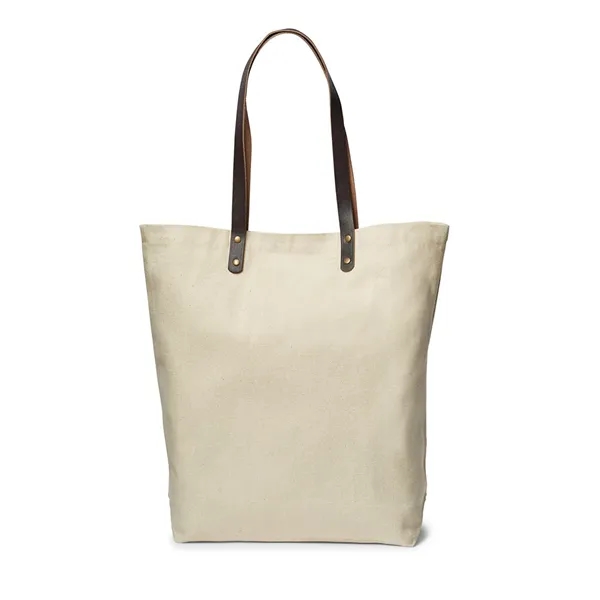 Urban Cotton Tote Bag with Leather Handles - Urban Cotton Tote Bag with Leather Handles - Image 8 of 8