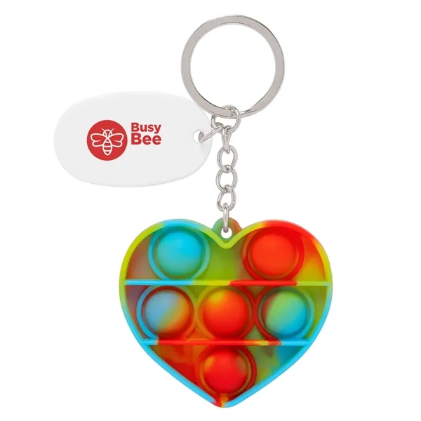 Push Pop Bubble Heart Fidget Sensory Keychain - Push Pop Bubble Heart Fidget Sensory Keychain - Image 1 of 11