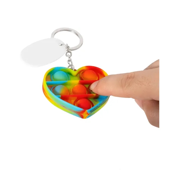 Push Pop Bubble Heart Fidget Sensory Keychain - Push Pop Bubble Heart Fidget Sensory Keychain - Image 3 of 11