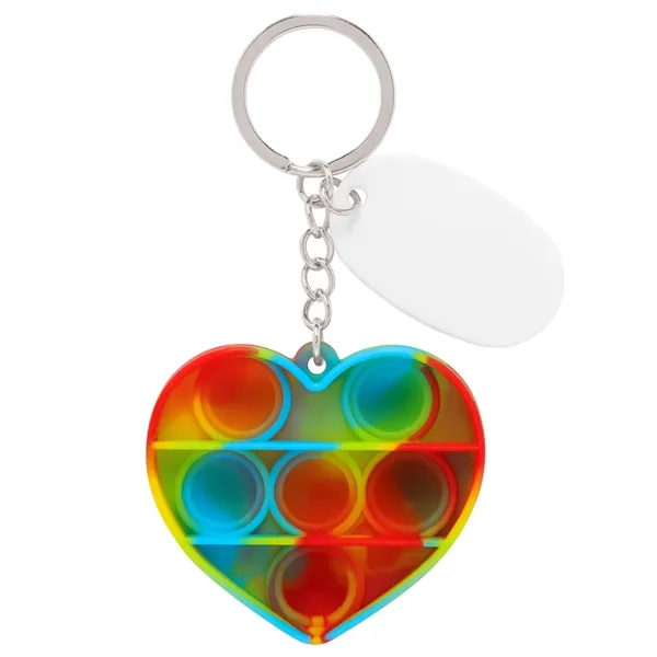 Push Pop Bubble Heart Fidget Sensory Keychain - Push Pop Bubble Heart Fidget Sensory Keychain - Image 4 of 11