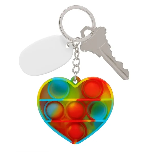 Push Pop Bubble Heart Fidget Sensory Keychain - Push Pop Bubble Heart Fidget Sensory Keychain - Image 5 of 11