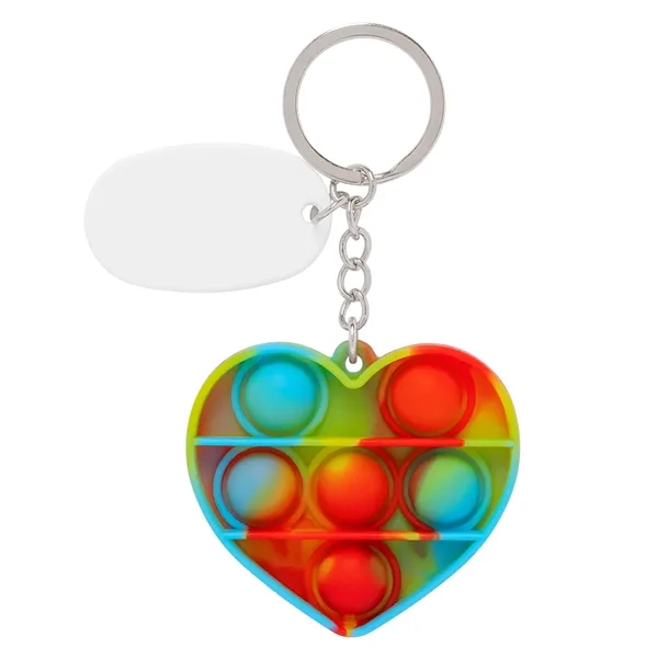 Push Pop Bubble Heart Fidget Sensory Keychain - Push Pop Bubble Heart Fidget Sensory Keychain - Image 6 of 11
