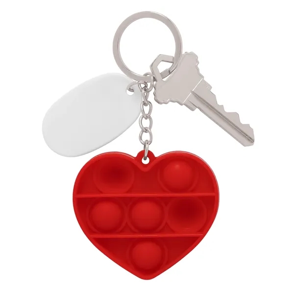 Push Pop Bubble Heart Fidget Sensory Keychain - Push Pop Bubble Heart Fidget Sensory Keychain - Image 7 of 11