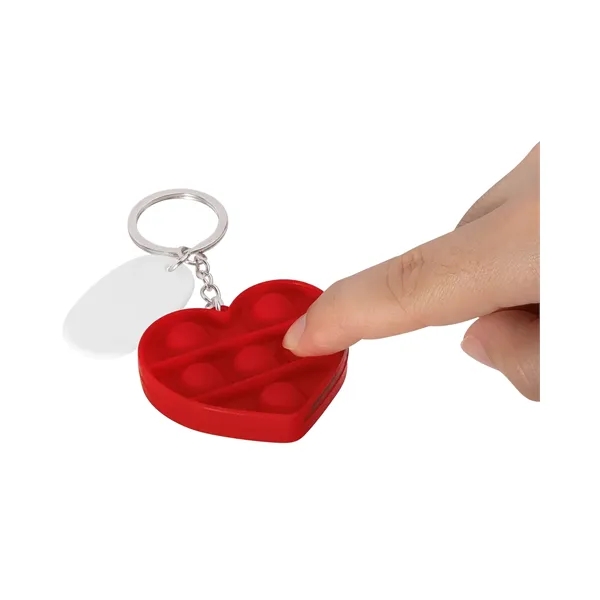 Push Pop Bubble Heart Fidget Sensory Keychain - Push Pop Bubble Heart Fidget Sensory Keychain - Image 9 of 11