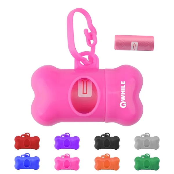 Custom Bone Shaped Poop Bag Dispenser W/ Waste  & Clip - Custom Bone Shaped Poop Bag Dispenser W/ Waste  & Clip - Image 0 of 2