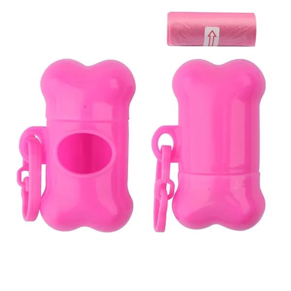 Custom Bone Shaped Poop Bag Dispenser W/ Waste  & Clip - Custom Bone Shaped Poop Bag Dispenser W/ Waste  & Clip - Image 2 of 2