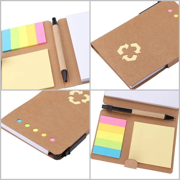 4"x6" Kraft Paper Colored Sticky Notebook With Pen - 4"x6" Kraft Paper Colored Sticky Notebook With Pen - Image 2 of 2