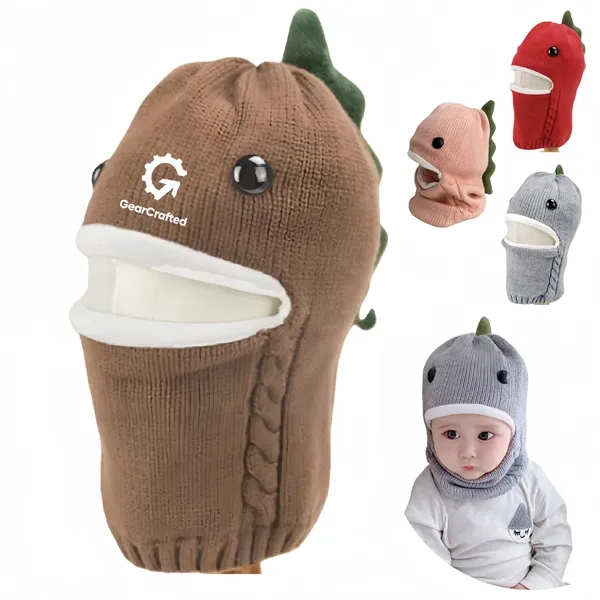 Knitted Dinosaur Winter Hat for Kids and Toddlers - Knitted Dinosaur Winter Hat for Kids and Toddlers - Image 0 of 5