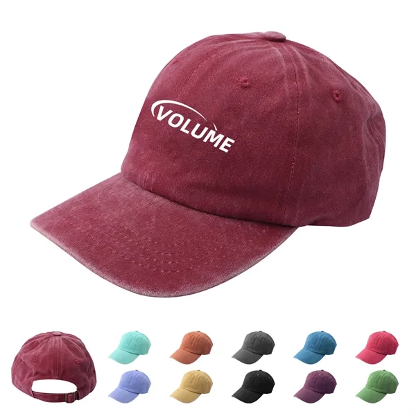 Vintage Washed Baseball Cap W/ Adjustable Size&Ponytail Slot - Vintage Washed Baseball Cap W/ Adjustable Size&Ponytail Slot - Image 0 of 2