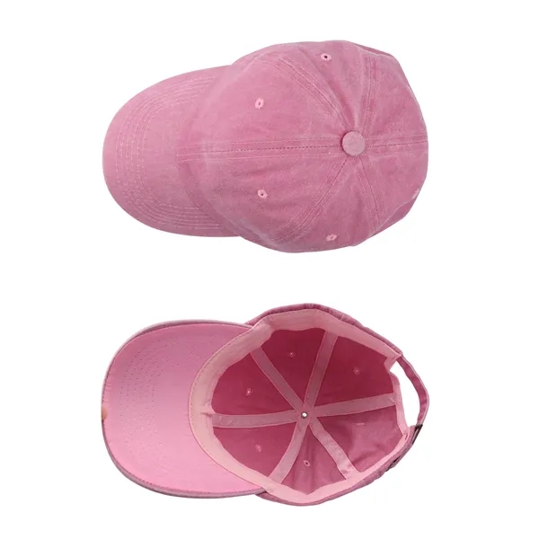 Vintage Washed Baseball Cap W/ Adjustable Size&Ponytail Slot - Vintage Washed Baseball Cap W/ Adjustable Size&Ponytail Slot - Image 1 of 2