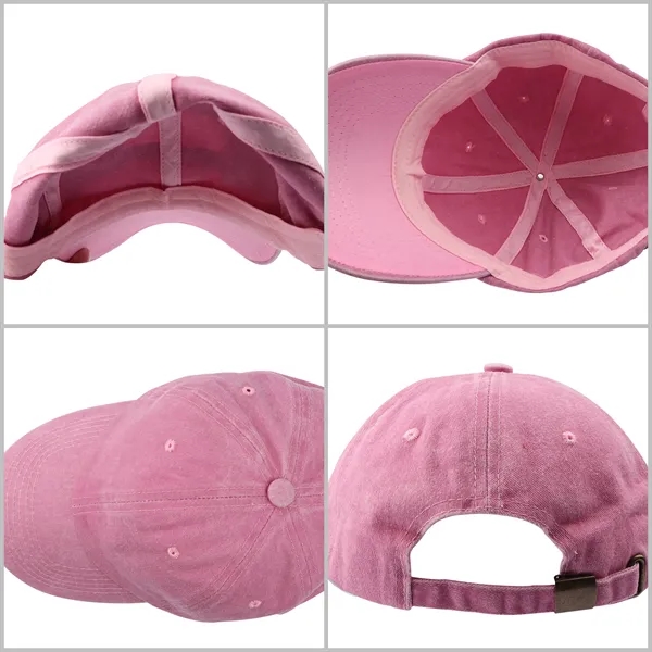 Vintage Washed Baseball Cap W/ Adjustable Size&Ponytail Slot - Vintage Washed Baseball Cap W/ Adjustable Size&Ponytail Slot - Image 2 of 2