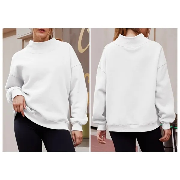 Oversized high-neck sweatshirts in multiple colors. - Oversized high-neck sweatshirts in multiple colors. - Image 1 of 4