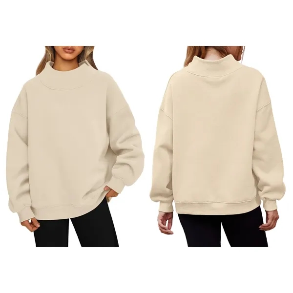 Oversized high-neck sweatshirts in multiple colors. - Oversized high-neck sweatshirts in multiple colors. - Image 3 of 4