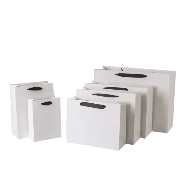 Matte White Cardboard Tote Bag W/ Woven Handles - Matte White Cardboard Tote Bag W/ Woven Handles - Image 0 of 6