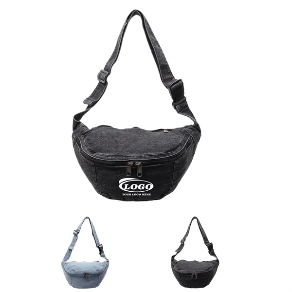 Washed Denim Crossbody Bag - Washed Denim Crossbody Bag - Image 0 of 4