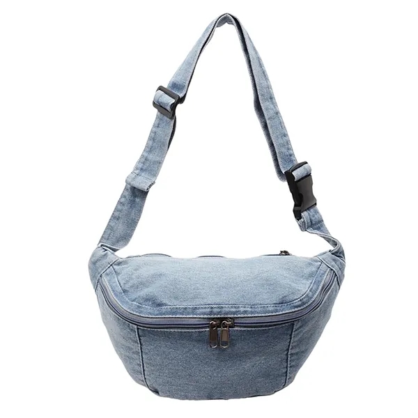 Washed Denim Crossbody Bag - Washed Denim Crossbody Bag - Image 2 of 4