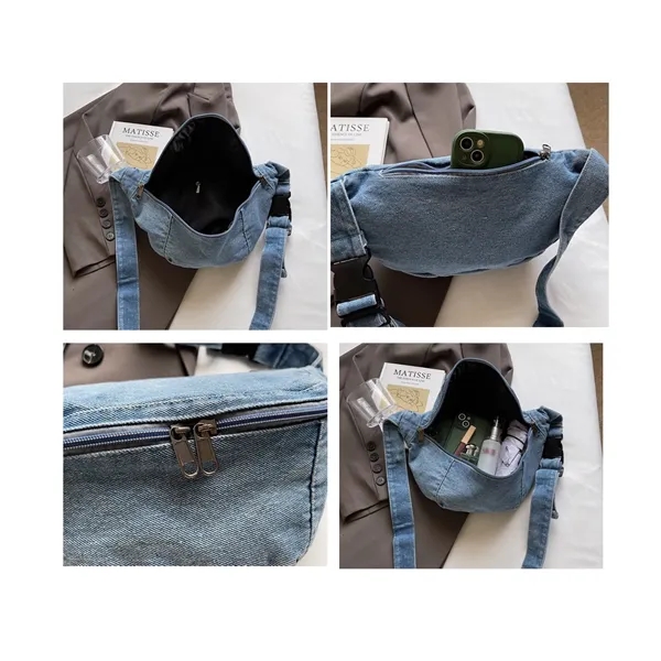 Washed Denim Crossbody Bag - Washed Denim Crossbody Bag - Image 4 of 4