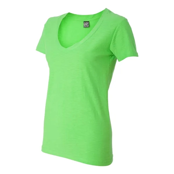 J. America Women's V-Neck Slub T-Shirt - J. America Women's V-Neck Slub T-Shirt - Image 5 of 15