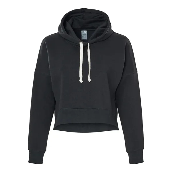 J. America Women's Crop Hooded Sweatshirt - J. America Women's Crop Hooded Sweatshirt - Image 3 of 14