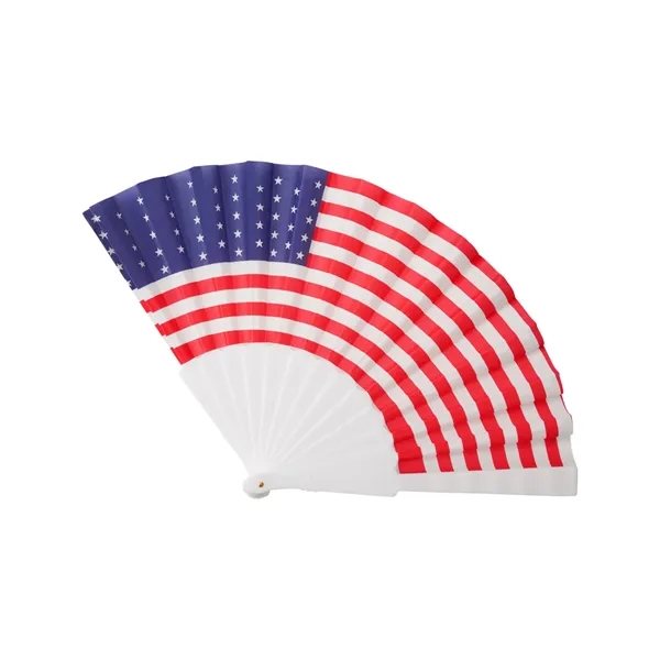 USA Patriotic Folding Handheld Fan - USA Patriotic Folding Handheld Fan - Image 1 of 2