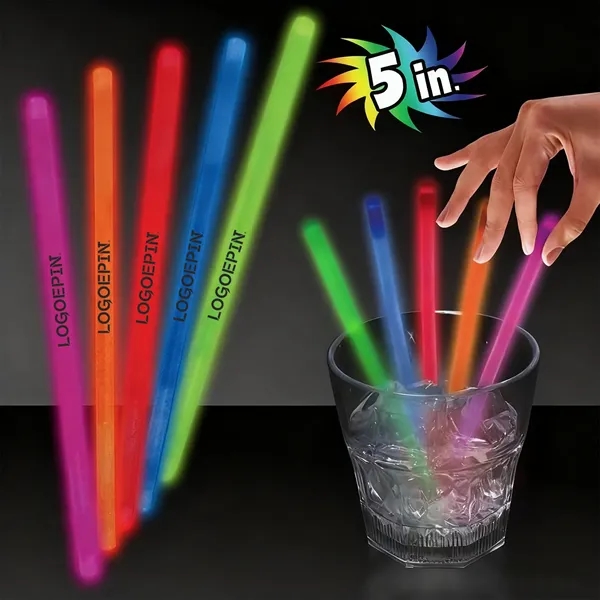 5" Single Color Glow Swizzle Stick - 5" Single Color Glow Swizzle Stick - Image 0 of 6