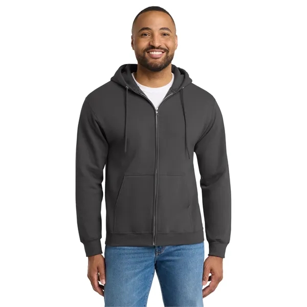 Port & Co Tall Essential Fleece Full-Zip Hooded Sweatshirt. - Port & Co Tall Essential Fleece Full-Zip Hooded Sweatshirt. - Image 11 of 39