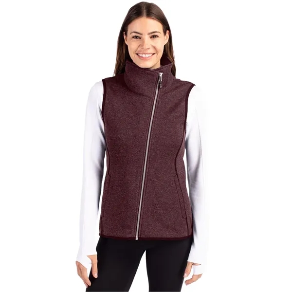 Cutter & Buck Mainsail Sweater-Knit Womens Full Zip Asymm...
