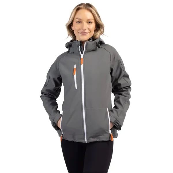 Clique Serac Stretch Softshell Hooded Full Zip Womens Jacket - Clique Serac Stretch Softshell Hooded Full Zip Womens Jacket - Image 6 of 10