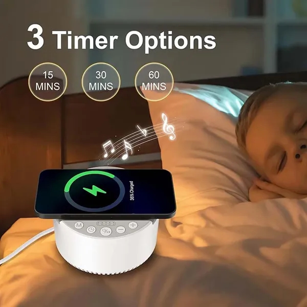 3 in 1 Wireless Charger Sleeping Machine BT Speaker - 3 in 1 Wireless Charger Sleeping Machine BT Speaker - Image 2 of 4