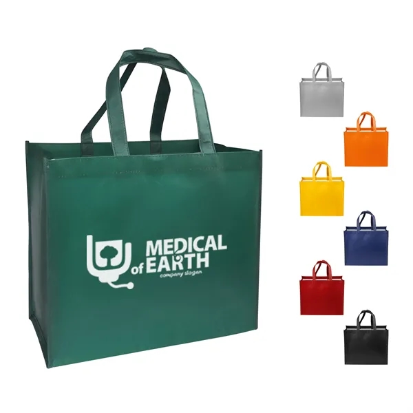 13.78" Custom Reusable Non Woven Tote Bag With Handles - 13.78" Custom Reusable Non Woven Tote Bag With Handles - Image 0 of 4