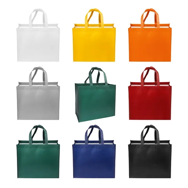13.78" Custom Reusable Non Woven Tote Bag With Handles - 13.78" Custom Reusable Non Woven Tote Bag With Handles - Image 1 of 4