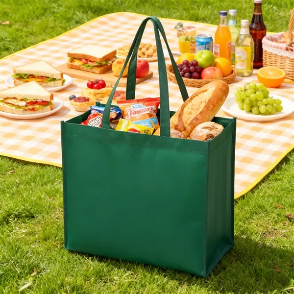 13.78" Custom Reusable Non Woven Tote Bag With Handles - 13.78" Custom Reusable Non Woven Tote Bag With Handles - Image 3 of 4