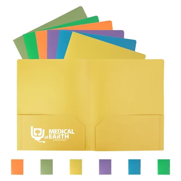 11.4"x9.3" Plastic Double Pocket Folder - 11.4"x9.3" Plastic Double Pocket Folder - Image 0 of 2