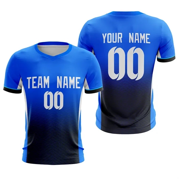Custom Blue Black Sport Soccer Tops Jersey - Custom Blue Black Sport Soccer Tops Jersey - Image 0 of 0