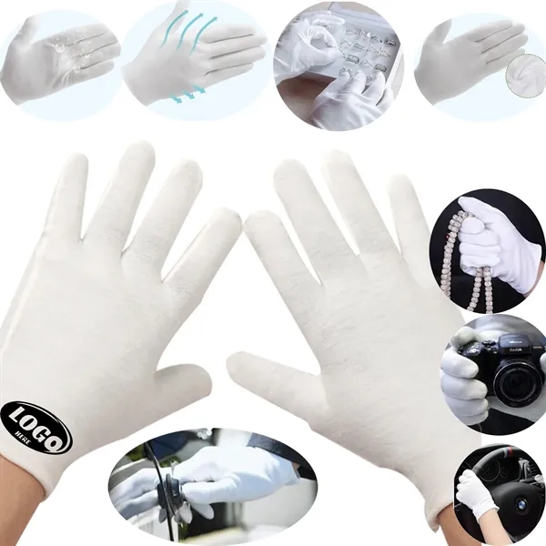 White Soft Cotton Work Gloves - White Soft Cotton Work Gloves - Image 0 of 1